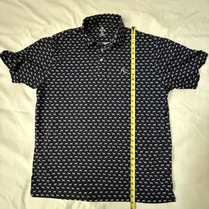 Rhoback Navy and White GSP Dog Patterned Polo